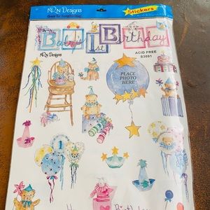 NRN Designs Baby’s 1st Birthday Stickers NWT